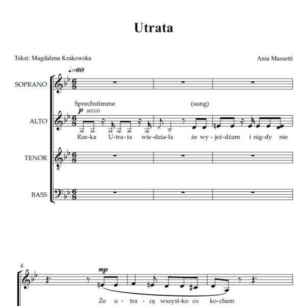 Anna Dobrucka - UTRATA (2019) for mixed choir